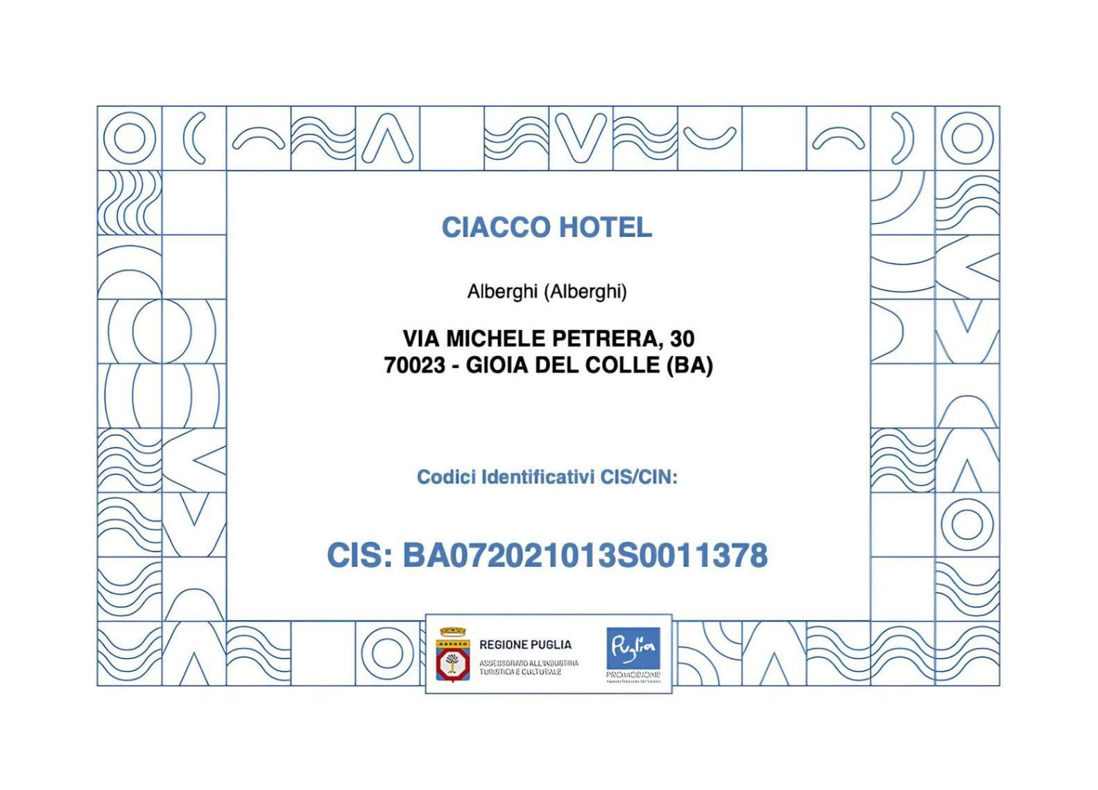 Ciacco Hotel Gioia Del Colle Luaran gambar